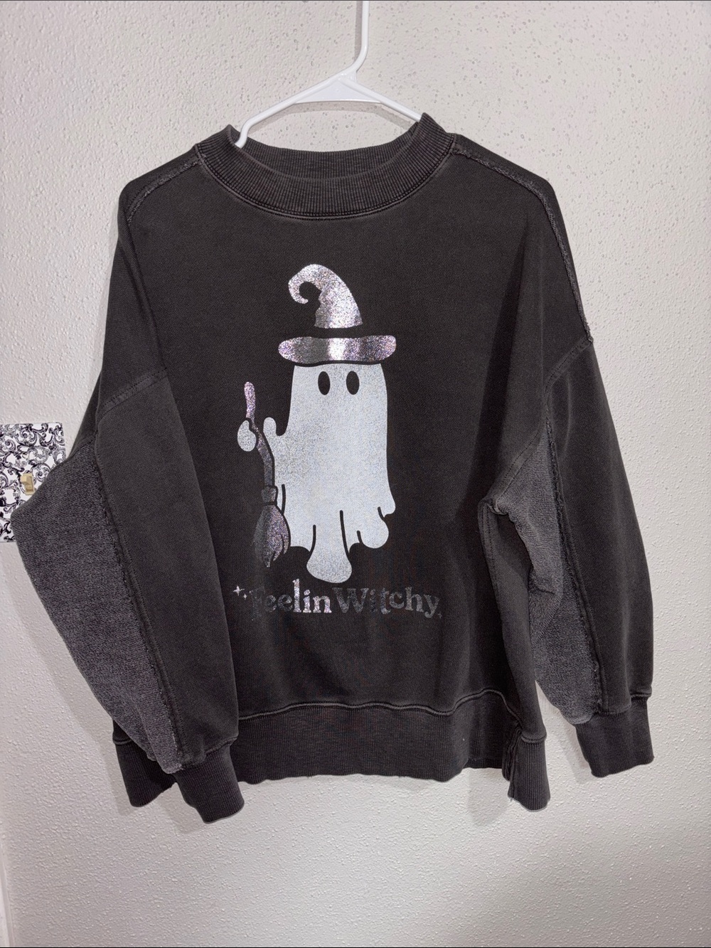 Aerie Halloween Big Chill Crew Sweatshirt “Feelin Witchy” (size Small)